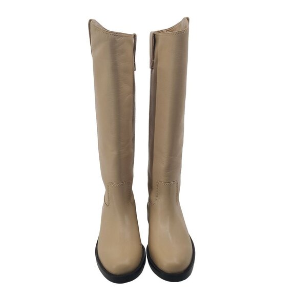 J. Crew Women's Leather Knee High Pull On Riding Boots Beechwood Cream Size 5.5 - Picture 2 of 14